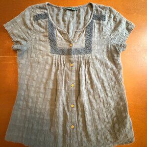 Prana Blue/ denim cotton top Size Medium
